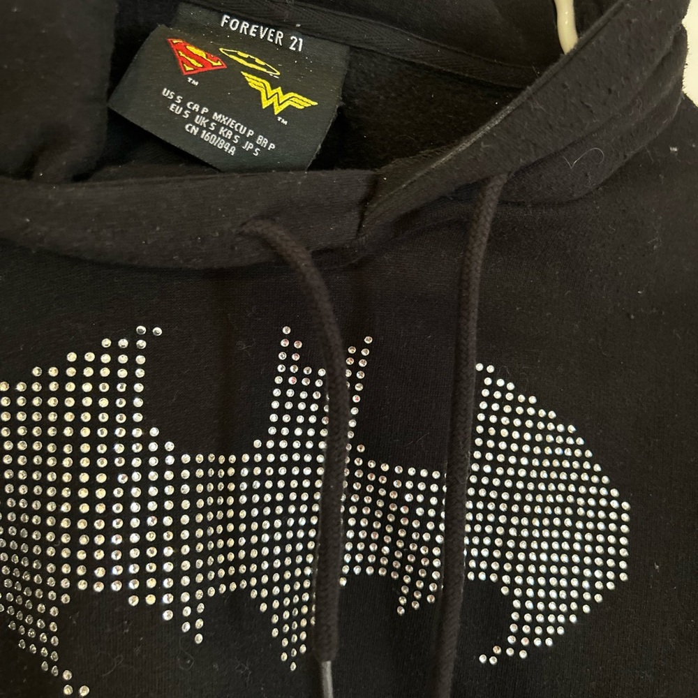 Batman bedazzled cropped hoodie